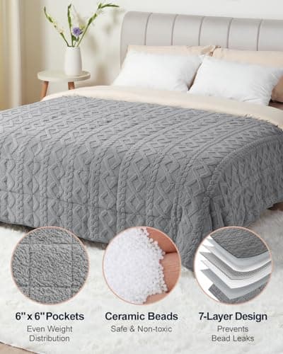Super Fuzzy Soft Sherpa Fleece Weighted Blanket, 25 lbs Dual Sided Fluffy Heavy Weighted Blankets for Adults - No Bunching with Double Layers of Soft Inner Lining (60"x 80", 25 Pounds) 5