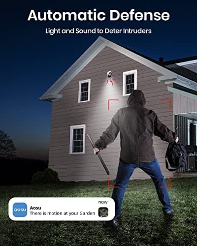aosu Security Cameras Wireless Outdoor Home System, True 2K HD Night Vision, No Subscription, 240-Day Battery Life, 166° Wide View, Spotlight & Siren Alarm, Motion Alert, Support 2.4 & 5GHz WiFi 7