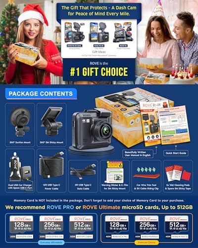 ROVE R2-4K Dash Cam Built-in WiFi 6 GPS Car Dashboard Camera Recorder with UHD 2160P, 2.4" IPS Screen, 150° Wide Angle, WDR, Night Vision 6
