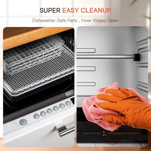 Nuwave Brio 15.5Qt 10-IN-1 Air Fryer Rotisserie Oven, XL Family Size, Even & Crisp AirFry, Reheat, Roast, Dehydrate for Quick Meals, 50°-425°F Control, 100 Presets & 50 Memory, Dishwasher-Safe, 1800W 9