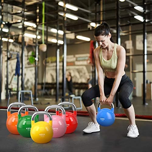 KHTO Kettle Bells – Competition Kettlebell 10 LB – Professional Grade Kettlebell for Fitness, Weightlifting Core Training – Durable and Strong Design – 10-50 LB Color-Coded Collection 6
