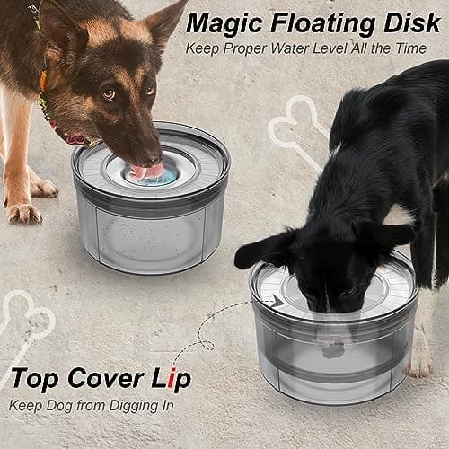 Techphardo 1Gallon No Spill Dog Water Bowl-3.8L Large Capacity, BPA-Free, Anti-Splash & Anti-Digging Design with Non-Slip Base for Messy Drinkers 6