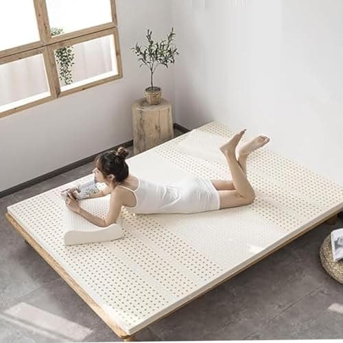 Natural Organic Latex Mattress Topper Twin XL Size - 1 inch - High Density Firm Latex Foam Bed Pad for Back Sleepers Back Pain Relief Support Durable and Breathable,1in,70x140cm(27.5X55in)