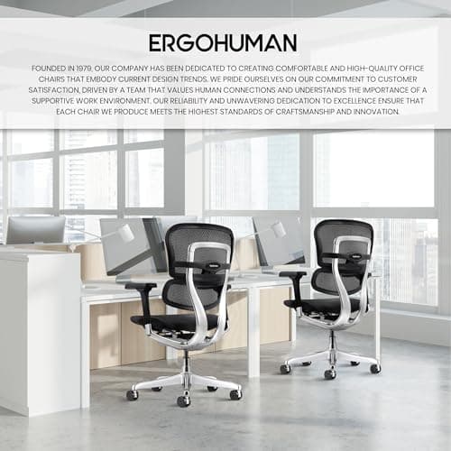 Ergohuman Eurotech ME8ERG GEN2 High Back Mesh Office Chair with Tilt Tension Control, Tilt Lock, Back Angle, Back Height, Synchro Tilt, Seat Height, Seat Depth, and Arm Height Adjustments, Black 8