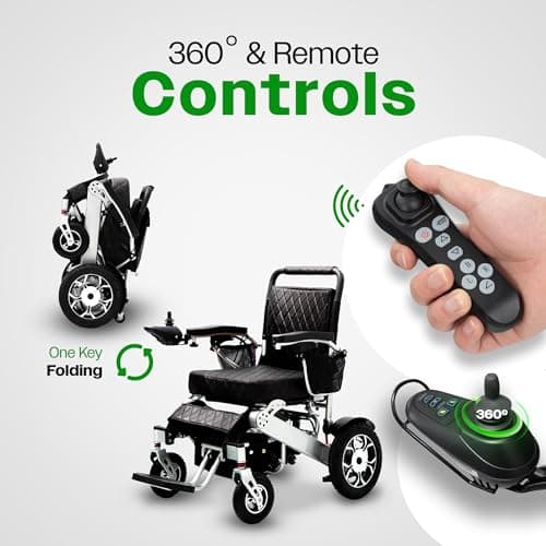 Culver Mobility Wolf Electric Wheelchair for Adults – Lightweight, Foldable, All-Terrain Power Wheelchair XL with Remote Control. Gift: Travel Bag, Cup Holder & Phone Holder (Black). 6