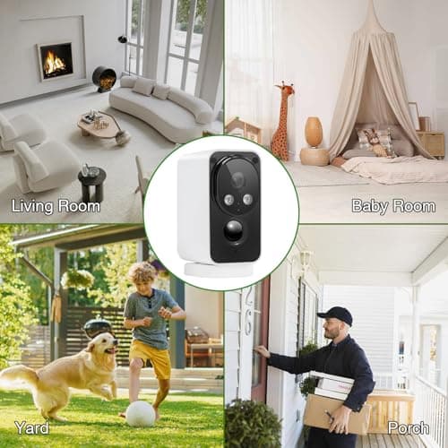 Security Cameras Wireless Outdoor 180° Pan Rotate 2K Color Night Vision Cameras for Home Security Motion Detection Siren 2-Way Talk Battery Powered IP65 Waterproof 2.4GHz WiFi Cloud/SD Storage 2-Pack 6