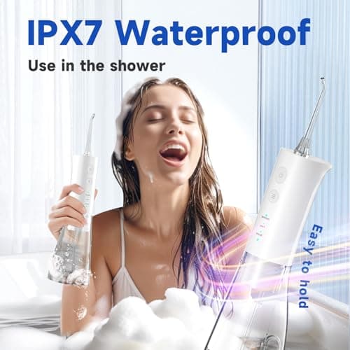 Water Dental Cordless Flosser for Teeth, mornwell 3s Pressure Crescendo Oral Irrigator, Professional Rechargeable Portable Water Floss with 4 Tips, Suitable for Travel Sensitive Teeth and Children 5