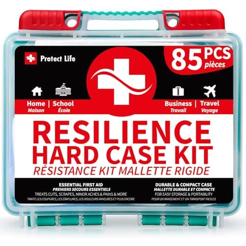 Protect Life Survival First Aid Kit for Home/Business, Camping Survival Kits | Mini Travel First Aid Kit | Camping Equipment | Small Kits for Car | Outdoor Emergency Survivals Pack - 85pcs