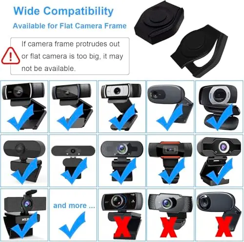 JCWINY Webcam Cover, 2 Pack Desktop Computer External Webcam Lens Covers Shutter Cap Hood, Streaming Web Camera Privacy Cover Clip Compatible with Logitech HD Pro Web Cam C270/C615/C920/C930e/C922X 5