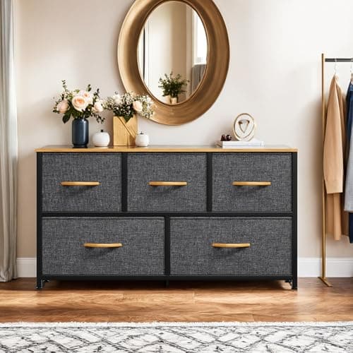 YITAHOME Dresser with 5 Drawers - Fabric Storage Tower, Organizer Unit for Bedroom