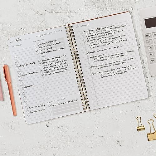 Beautiful Daily Planner And Notebook With Hourly Schedule - Aesthetic Spiral To do List Notepad to Easily Organize Your Tasks And Appointments - Stylish Book And School Or Office Supplies For Women 7