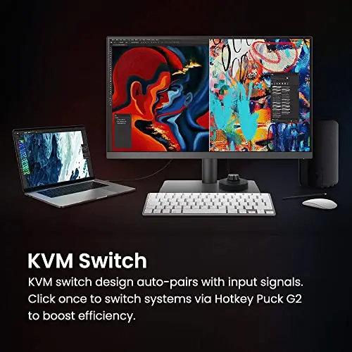 BenQ PD3205U Mac-Ready Monitor 32" 4K UHD 99% Rec.709 & sRGB, IPS, DeltaE ≤3, ICC Sync, Calibration Report, AQCOLOR, Uniformity HotKey Puck Ergonomic DisplayPort, USB-C (90W), USB Hub 8