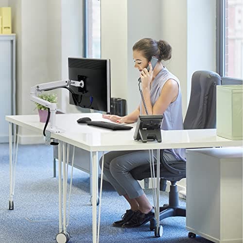 Ergotron – LX Monitor Arm, Single Monitor Desk Mount – fits Flat Curved Ultrawide Computer Monitors up to 34 Inches, 7 to 25 lbs, VESA 75x75mm or 100x100mm – White 5