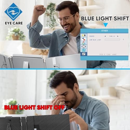 LXU Laptop Screen Extender, 15.6" FHD 1080P IPS Laptop Monitor Extender Triple Screens, Portable Monitor for Laptops 12~17.3 inch, Plug n Play Extended Monitor for MacBooks(NOT M1 M2 M3)/Windows 9