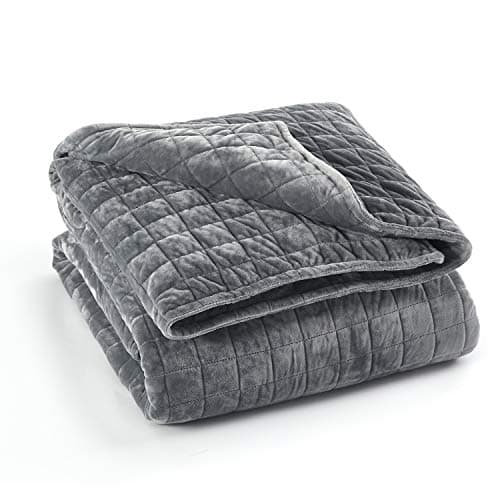 RelaxBlanket 60''x80'' Duvet Cover for Weighted Blanket | Super Cozy and Warm | Double-Side Square Quilted Minky | Dark Grey