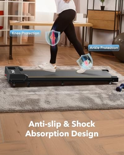 Walking Pad Treadmill with Incline, 4 in 1 Under Desk Treadmills for Home Office, 2.5HP Low Noise 265LB Capacity Portable Treadmill with Remote Control for Walking Jogging Running (Light Black) 5