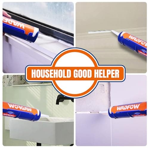 WADFOW Caulking Gun, No Drip Caulk Gun,9" Drip Free Adjustable Hand Caulking Gun with Comfort Grip and 360° Rotary Design, Smooth Round Rod for 10oz Caulk Tubes,WCG4109D, Blue 6