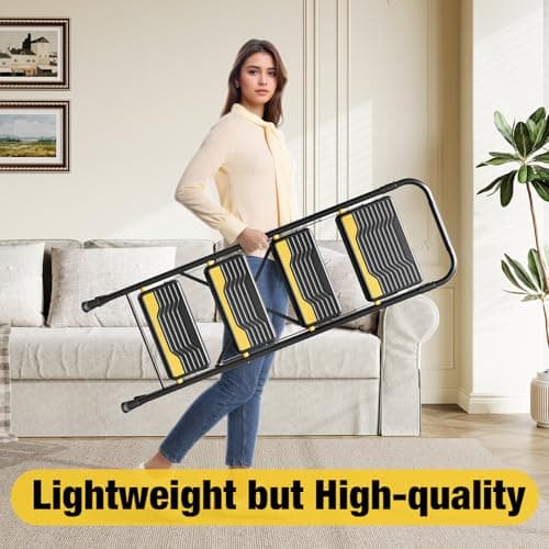 Urackify 4 Step Ladder, Heavy-Duty Pass 800lb Capacity Test, Wide Anti-Slip Steps & Secure Handrail Compact, Folding Step Stool Portable Design for Home, Kitchen, Office, Pantry, Closet Use, Black 5