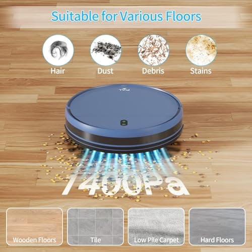 ZCWA Robot Vacuum and Mop, 2 in 1 Self-Charging Robot Vacuum Cleaner Compatible with WiFi/APP, Ideal for Hard Floor, Carpet and Pet Hair 5