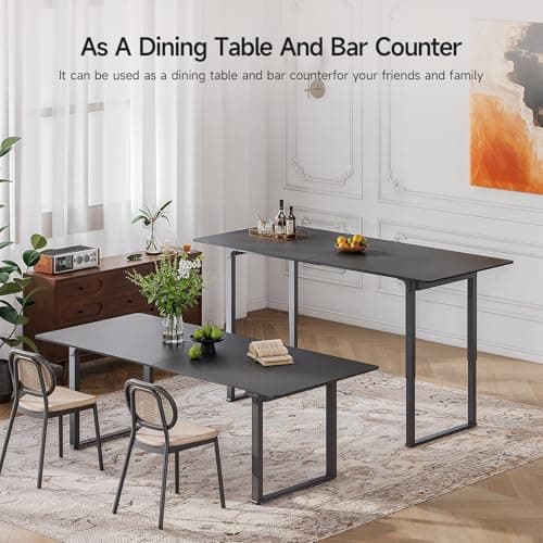 ONBRILL Standing Desk, 71x32 Inches Rectangle Stand Up Desk with 4 Legs, Dual Motor and Memory Controller, Adjustable Height from 28-46 Inches for Home and Computer Workstation, Black 7