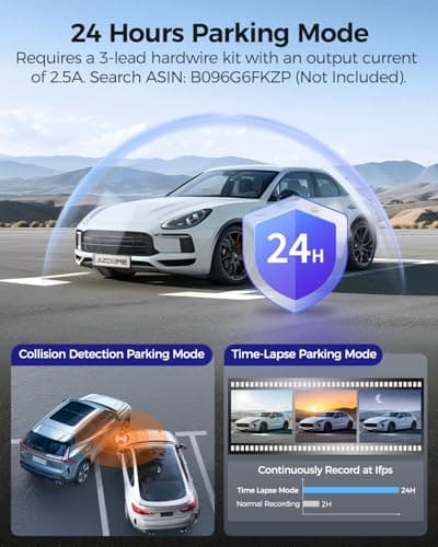 AZDOME M550 Pro 3CH Dash Cam 4K - 5G WiFi, 3.19" Screen IR Night Vision - 24H Parking Mode - 3-Channel Dash Cam - Wide-Angle Coverage - Collision Detection - Built-In GPS - Adjustable Camera Lens 5