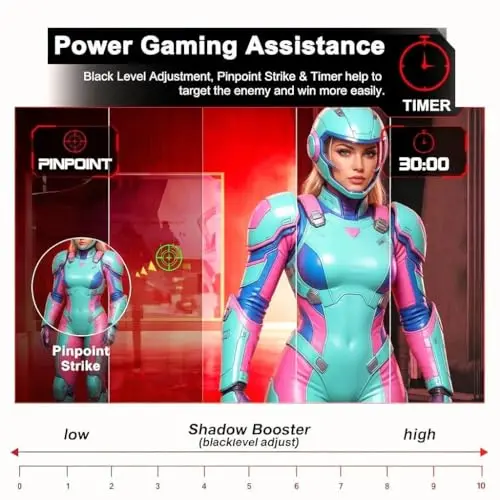 ZZA 27 Inch Curved Gaming Monitor 200Hz 180Hz 165Hz |1msMPRT |FHD 1080P Computer Monitor FreeSync|1800R|120% sRGB|HDR|Low Blue Light|HDMI DP Ports|VESA Mount|Metal Stand（No Speaker） 5