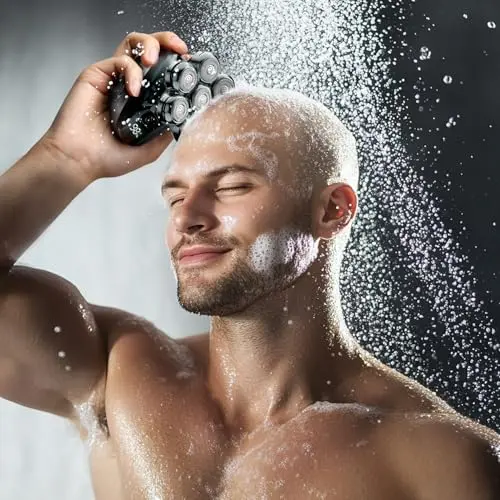 Head Shavers for Bald Men: Upgraded Detachable Head Shaver - IPX7 Waterproof Wet or Dry Electric Razor for Men - 7D LED Display Rechargeable Shaving Grooming Kit with Type-C Charge (Ginger) 7