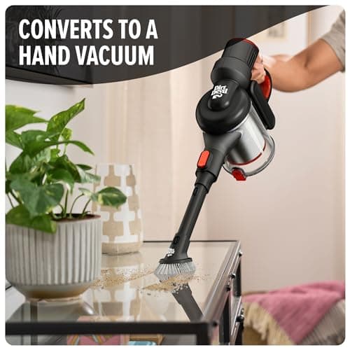 Dirt Devil Self-Standing Cordless Stick Vacuum Cleaner with Included Tools, for Carpet and Hard Floors, Lightweight Design, Powerful Suction, LED Headlights, BD57000V, Black 7