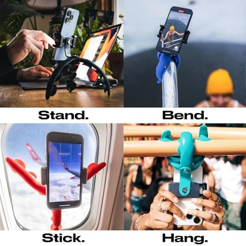 Tenikle PRO Jet Black - Flexible Tentacle Tripod for Mobile Phone and Action Camera GoPro, Insta360, DJI Osmo, Bendable Suction Cup Camera Mount & Holder, iPhone & Android Compatible 8