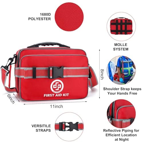 GEVOKE Professional 500 Piece Emergency First Aid Kit for Home, Car, Travel, Camping, Truck, Hiking, Sports, Office, Vehicle & Outdoor Emergencies - Emergency Medical Kit, Large First Aid Kit Survival 5