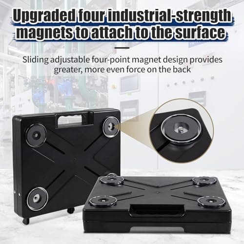 Thiadrs Magnetic Laptop Stand, Portable Workstation with 4 Super Magnets, w/45lb Capacity, Magnetic Toolbox, Hands Free Workstation, Attach to HVAC, Trucks, Walls, Poles etc 7