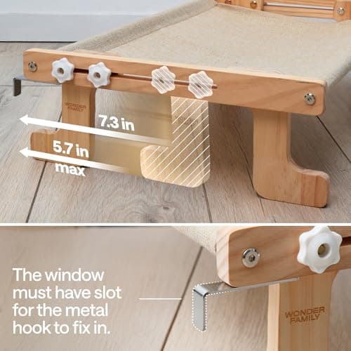 WONDER FAMILY 4-in-1 Cat Window Perch for Large Cats – Foldable Adjustable Pet Hammock for Window, Bed, Floor & Sill – Premium Hammock with Reinforced Design 6