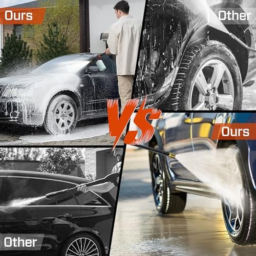 SENIX 13 Amp Electric Pressure Washer - 1700 PSI, 1.2 GPM, Compact with Foam Cannon, Spray Gun, 20-ft Hose, Turbo Nozzle, and 15° Spray Nozzles - Perfect for Cars and Driveways 5