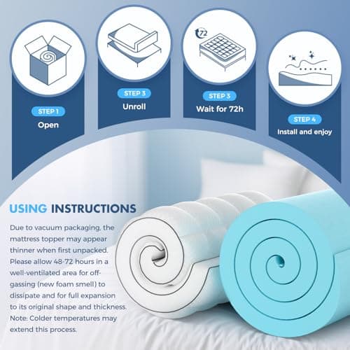 PAYHUIN Dual Layer 4 Inch Memory Foam Mattress Topper King Size, 2 Inch Cooling Gel Memory Foam, 2 Inch Soft Pillow Top Pad, Breathable Mattress Cover for Back Pain Relief, Deep Elastic Pocket, White 9
