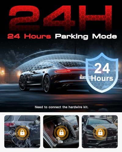 Jzones 4K 3-Channel Dash Cam Front and Rear with Cabin, STARVIS 2 Sensor, Dash Camera for Cars with WiFi 6, G-Sensor, Loop Recording, Night Vision, 24H Parking Mode, 64GB Card Included 7