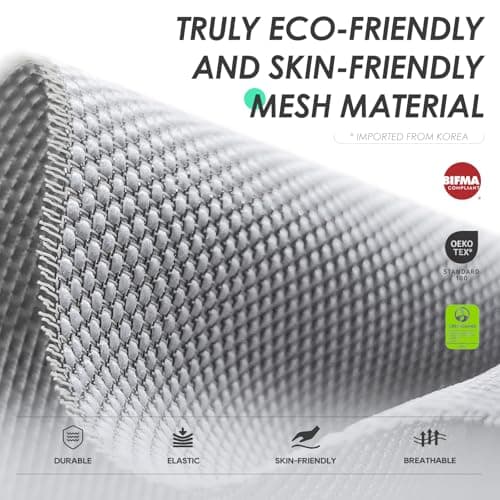 COLAMY Ergonomic Office Chair, Mesh Desk Chair with High Back, Lumbar Support, Adjustable Headrest and 4D Arms, Slide Seat, Tilt Lock-Coral 9