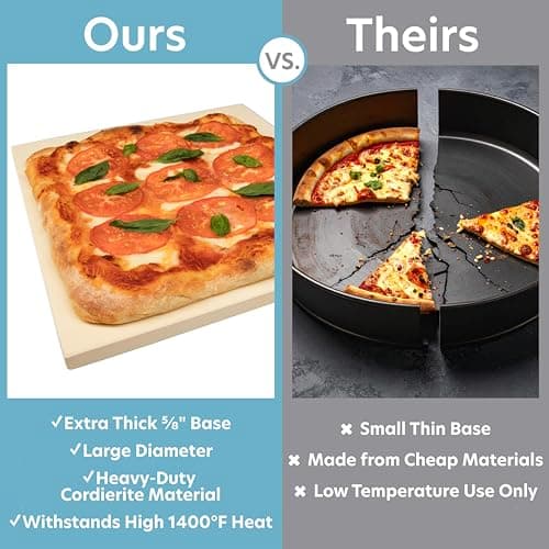CucinaPro Pizza Stone for Oven, Grill or BBQ- Extra Thick 5/8" Cordierite Rectangular Baking Stone for Better Cooking- 16" x 14" Pan- Holds High Temp For Crispy Crust- Kitchen Tool Essential Must Have 6