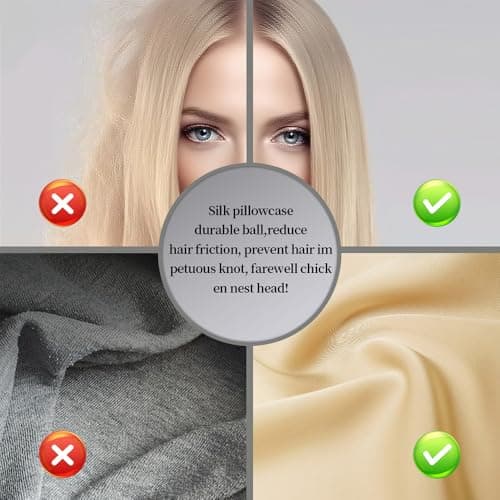 Mulberry Silk Pillowcase for Hair and Skin Standard Size 20"X 26" with Hidden Zipper, Softer Than Silk Pillow Cases Queen Smooth Cooling Pillow Covers for Sleeping(Champagne Gold,Standard,1Pcs) 6