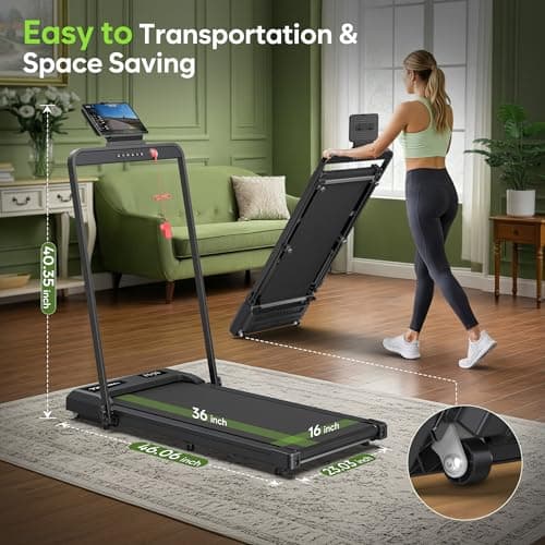 WELLFIT Walking Pad with Incline, 3HP 320 lbs Capacity Treadmills for Home, 10% Incline Treadmill with Auto Belt Alignment System, Mute Remote, APP and Console Control for Small Space 9