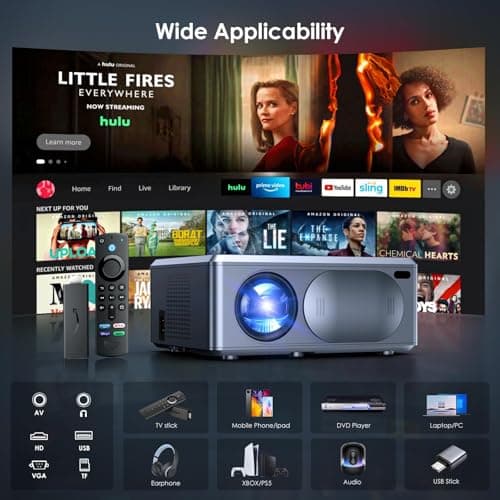 [Electric Focus] 4K Projector with 5G WiFi and Bluetooth, 15000L Outdoor Movie Projector, JOWLURK Projector, Home Mini Theater Portable Projector for iPhone/TV/Android Stick/HDMI/USB/PS5/Laptop/DVD 6