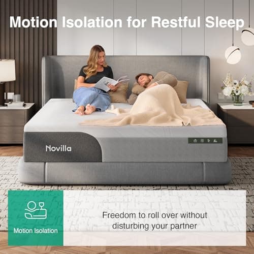 Novilla Queen Mattress 14 Inch, Gel-Infused Bliss Cooling Queen Memory Foam Mattress in a Box with Cool-Touch Nylon Cover, Pain Relief & Spinal Support with CertiPUR-US Certified Foam 5
