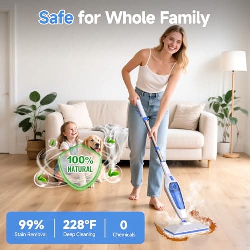 SENMO Steam Mop, 14-in-1 Detachable Steam Cleaner for Home and Floor, 1300W 228°F Deep Cleaning MultiPurpose Floor Steamer with 14 Attachments for Hardwood Floors, Tile, Grout, Furniture, Carpet, Wall 5