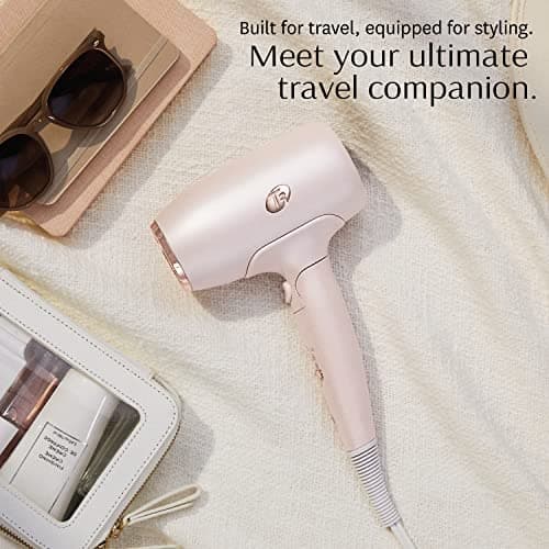 T3 Afar Lightweight Travel-Size Hair Dryer with Auto Dual Voltage, Folding Handle and Storage Bag, Fast Drying, Lightweight and Ergonomic, Frizz Smoothing, Multiple Heat and Speed Combinations 8