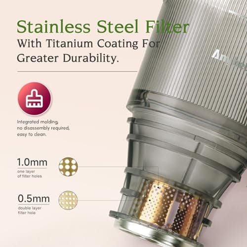 Anybear Cold Press Juicer, 200W Masticating Slow Juicer 4.3" Large Feed Chute Fit Whole Fruits Vegetables | Upgraded Auger | Tritan Material | BPA Free | Juice Recipes (Black) 7