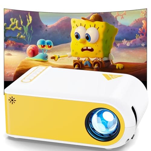 KSAN Mini Projector, Projector with WiFi and Bluetooth, 1080P Support Movie Projector with Built-in Speaker, Compatible with Smartphone, HDMI, USB, AV, Fire Stick, PS5 for Home, Bedroom, Outdoor Use