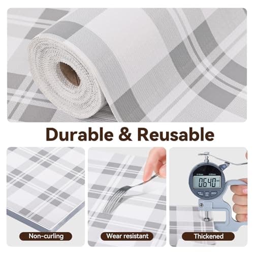 Drawer Shelf Liner for Kitchen Cabinets, Non Adhesive Slip Resistant Shelf Paper Easy to Clean, Strong Grip Thickened Waterproof Washable Mats for Pantry Shelves Cupboard Dresser(Grey, 12 in x 10 FT) 6