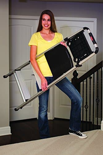Rubbermaid 3-Step Ladder, Aluminum Lightweight Folding Step Ladder with Project Tray, Silver, Tested to US Safety Standards, No Assembly Required 6