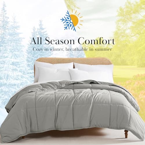 Southshore Fine Living, Inc. California King Size Comforter, Pet Hair Resistant Bedding Comforters, Oversized Down Alternative Comforter, Duvet Insert King, Steel Grey Comforters 8
