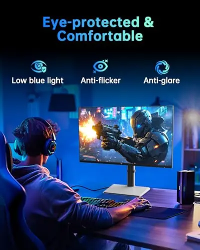 KTC 27 Inch Mini LED Gaming Monitor - 1440P Monitor 2K, HDR1400, 180Hz, Adaptive Sync, 148% sRGB, HDMI 2.0 x 2, DisplayPort 1.4 x 1, Monitors Gamer with Height Angles Adjustable 7