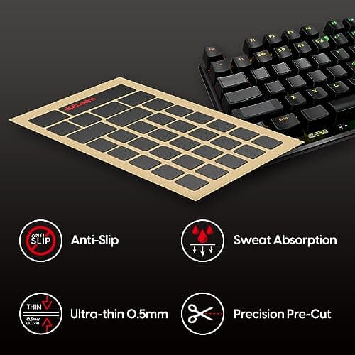 Pulsar Gaming Gears SUPERGRIP Pre-Cut Keyboard Griptape Pre-Laminated Sweat Absorbing High Performance Universal Anti Slip Mouse Keycap Grip Tape Ultra-Thin 0.5mm (0.02in) 2